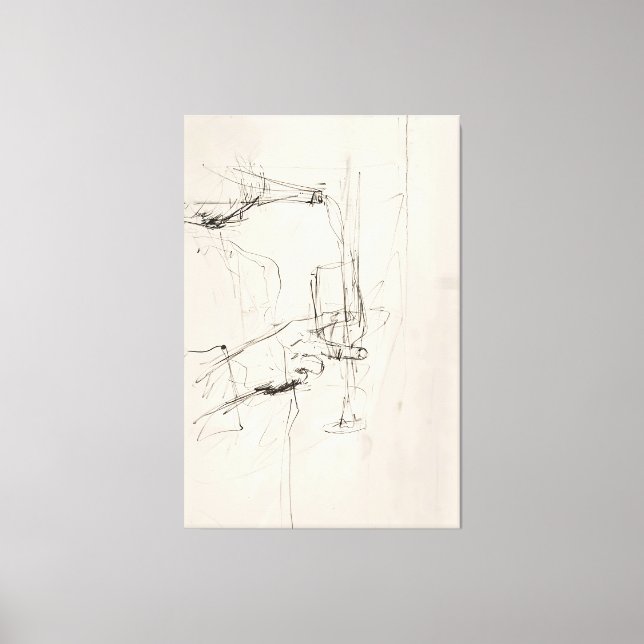 Abstrakt Vin Poring Sketch - Canvastryck (Framsida)