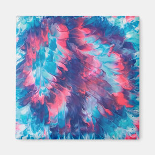 Abstrakt Vind Blown Fredstecken Lila Rosa Magnet