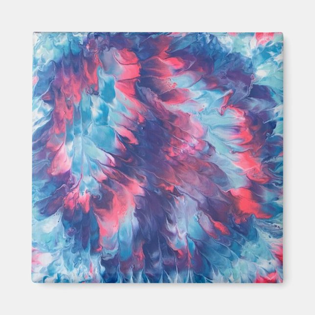Abstrakt Vind Blown Fredstecken Lila Rosa Magnet (Framsidan)