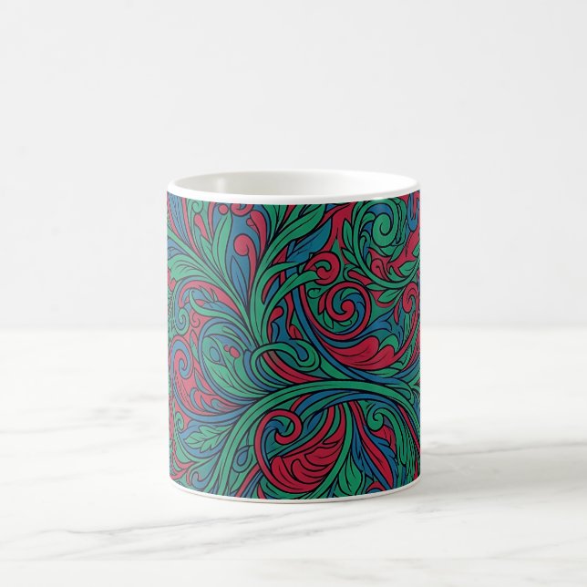 Abstrakt vingranke juvelton kaffemugg (Center)