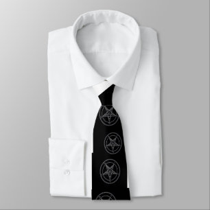 Abstrakt vinkar den Baphomet nacketien (vit) Slips