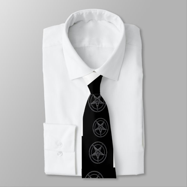 Abstrakt vinkar den Baphomet nacketien (vit) Slips (Bunden)