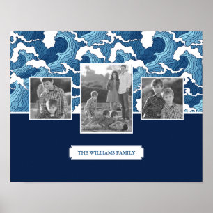 Abstrakt vinkar familjfoto & den Text Poster
