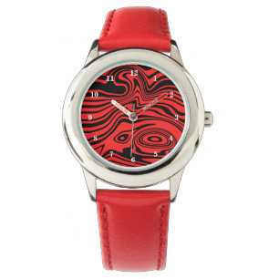 Abstrakt Vinkar Red Watch - Välj Färg Armbandsur