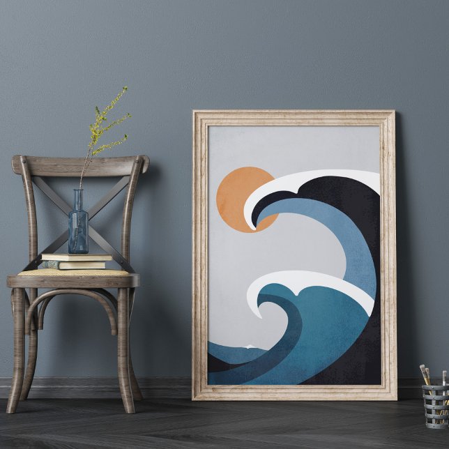 Abstrakt Vinkara havet och Sol Poster (Skapare uppladdad)