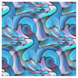 Abstrakt Vinkara havsblått och Lila Tyg