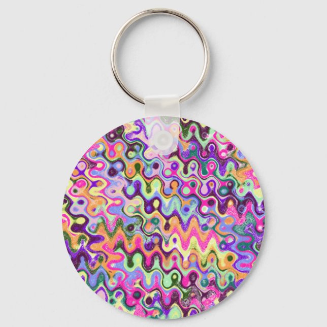 Abstrakt vinkara Keychain Nyckelring (Framsida)