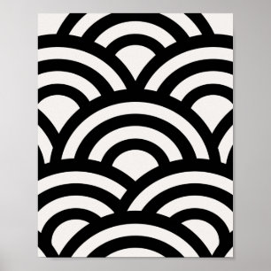 Abstrakt Vinkarare, Arches, Black and White Linjer Poster