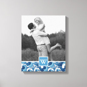 Abstrakt Vinkarare   Foto med Monogram  Monogram Canvastryck