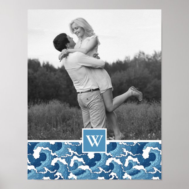 Abstrakt Vinkarare | Foto med Monogram| Monogram Poster (Framsidan)