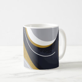 Abstrakt Vinkarare i Neutralt Tones Kaffemugg