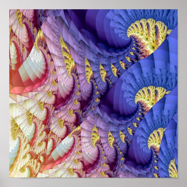 Abstrakt Vinkarare Mönster Poster (Framsidan)