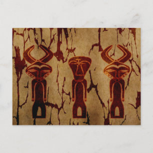 Abstrakt vintage afrikansk tribal ritning vykort