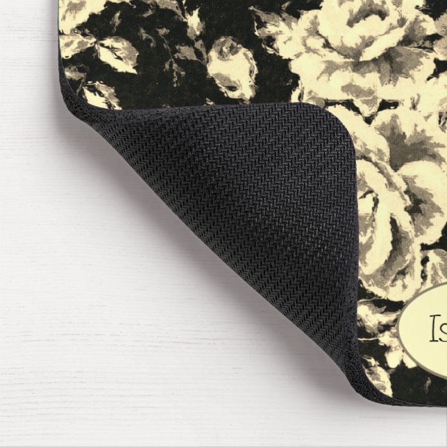 Abstrakt vintage blommigt gnistra Monogram  Musmatta (Hörn)