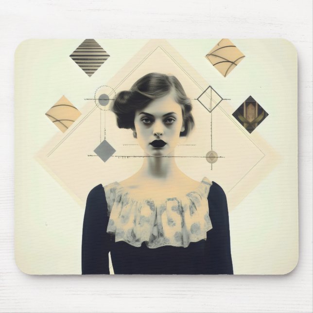 Abstrakt Vintage Girl Musmatta (Framsidan)