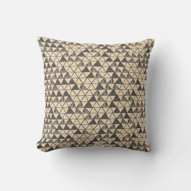Abstrakt Vintage Triangle Mönster. Kudde (Framsida)