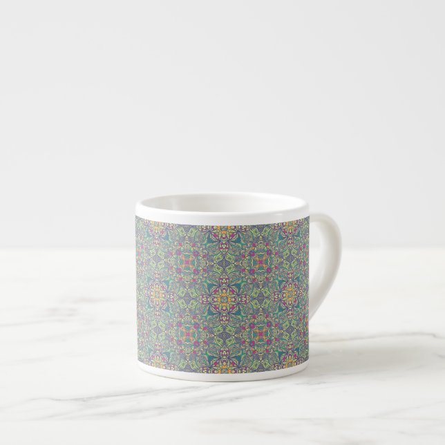 Abstrakt vintagebakgrund espressomugg (Framsida höger)