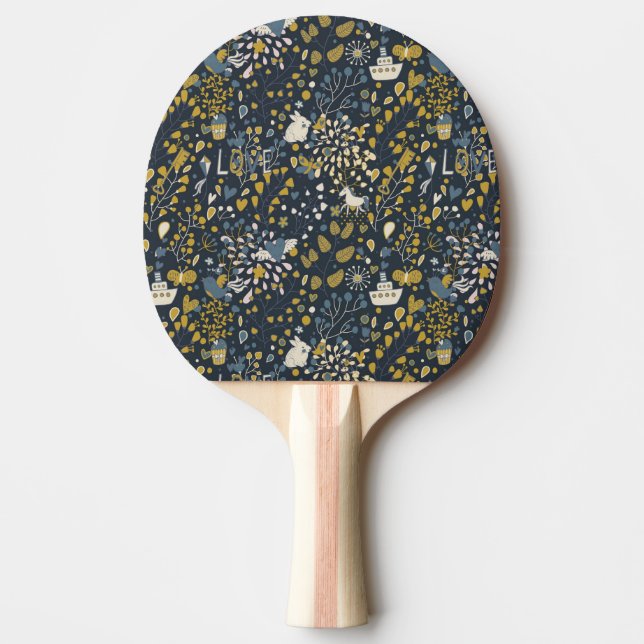 Abstrakt vintagemönster pingisracket (Framsidan)