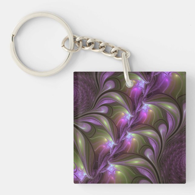 Abstrakt Violet Lila Khaki Fractal Art (Framsidan)