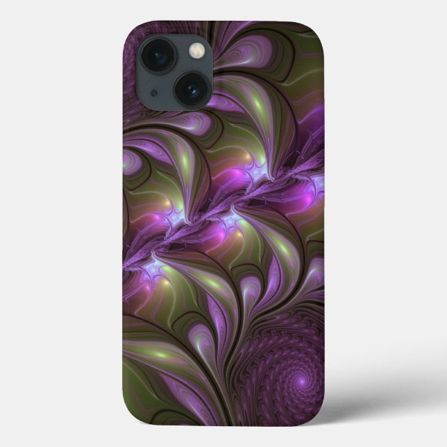 Abstrakt Violet Lila Khaki Fractal Art (Baksida)
