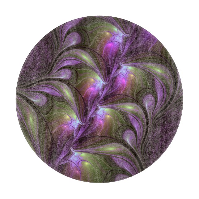 Abstrakt Violet Lila Khaki Fractal Art (Framsidan)