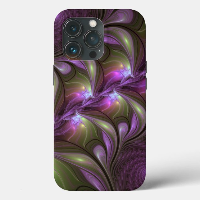 Abstrakt Violet Lila Khaki Fractal Art (Baksida )
