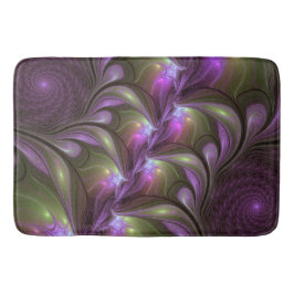 Abstrakt Violet Lila Khaki Fractal Art Badrumsmatta