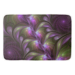 Abstrakt Violet Lila Khaki Fractal Art Badrumsmatta