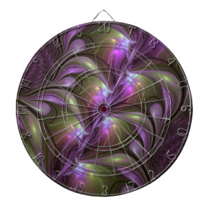 Abstrakt Violet Lila Khaki Fractal Art Darttavla