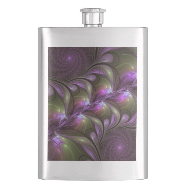 Abstrakt Violet Lila Khaki Fractal Art Fickplunta (Framsidan)