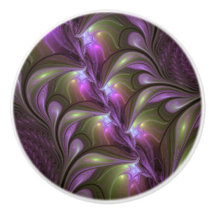 Abstrakt Violet Lila Khaki Fractal Art Knopp