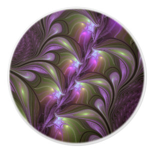 Abstrakt Violet Lila Khaki Fractal Art Knopp