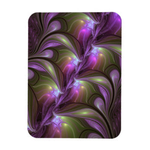 Abstrakt Violet Lila Khaki Fractal Art Magnet