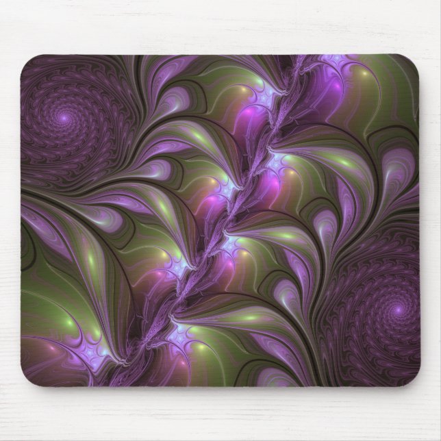 Abstrakt Violet Lila Khaki Fractal Art Musmatta (Framsidan)