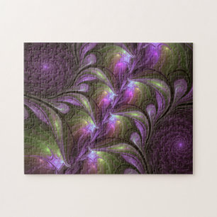 Abstrakt Violet Lila Khaki Fractal Art Pussel