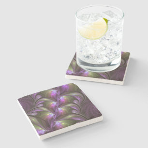Abstrakt Violet Lila Khaki Fractal Art Stenunderlägg