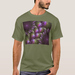 Abstrakt Violet Lila Khaki Fractal Art T Shirt