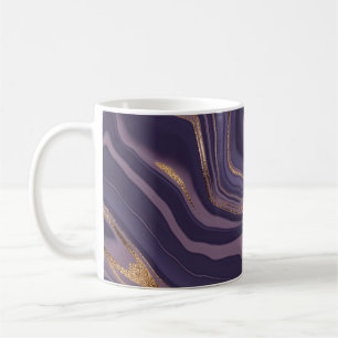 Abstrakt violet marmor med guld kaffemugg