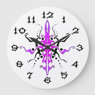 Abstrakt Violet Mask Tribal Tattoo Design Stor Klocka