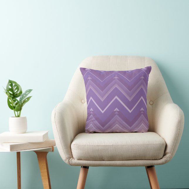 Abstrakt Violet Zigzag Pillow Kudde (Stol)