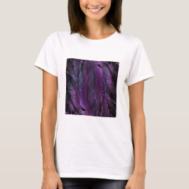 Abstrakt violetta lila fjädrar t shirt