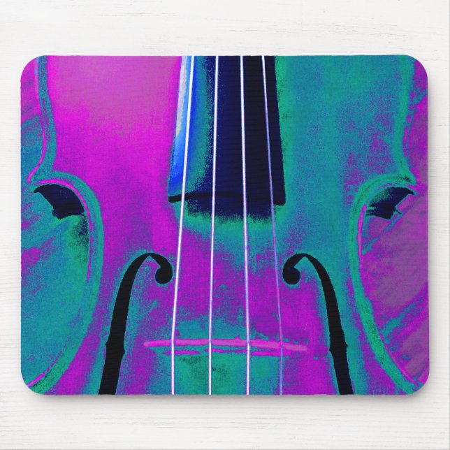 Abstrakt Violin Lila och Teal Musmatta (Framsidan)