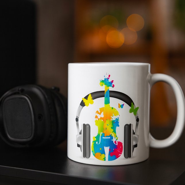 Abstrakt Violin Music Coffee Mugg (Skapare uppladdad)