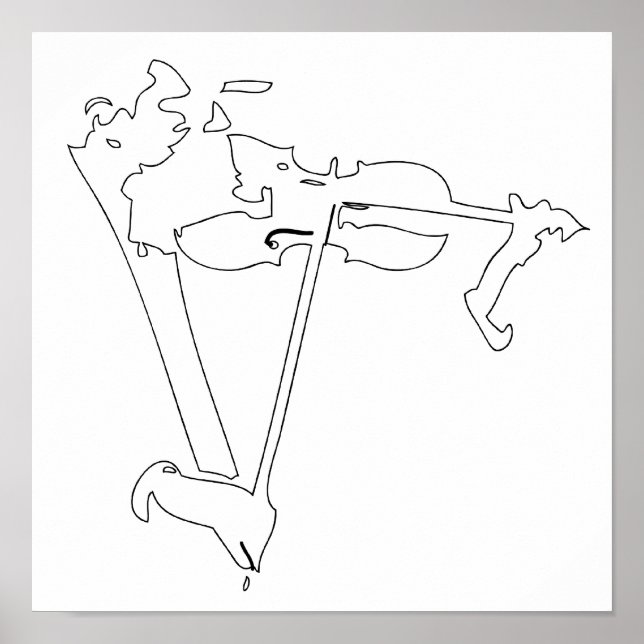 Abstrakt Violinist Poster (Framsidan)