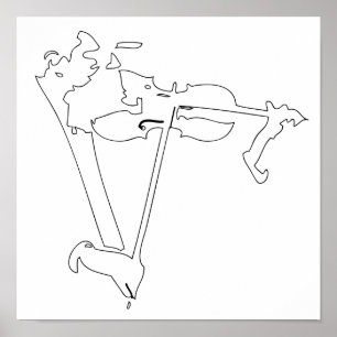 Abstrakt violinistaffisch poster