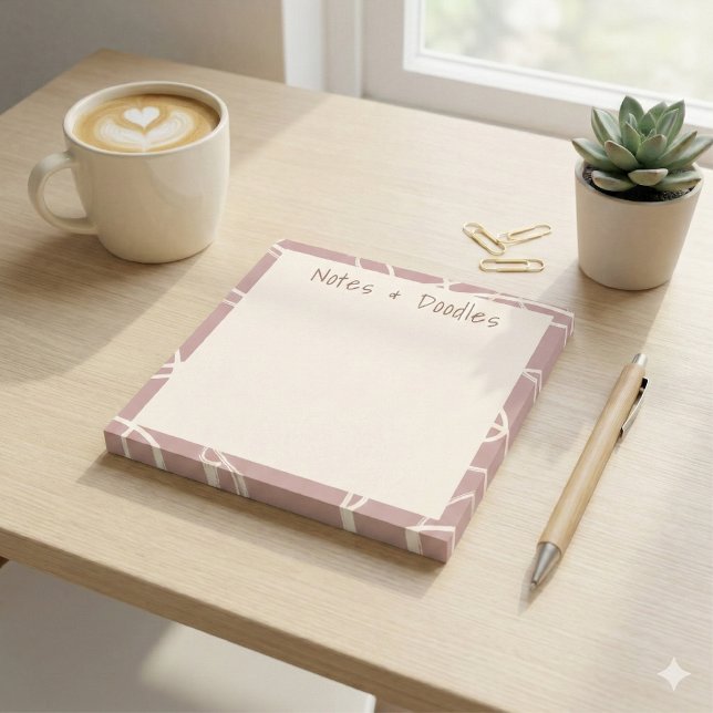 Abstrakt Virande Vin Modernt Noter & Krafs Rosa Post-it Block (Skapare uppladdad)