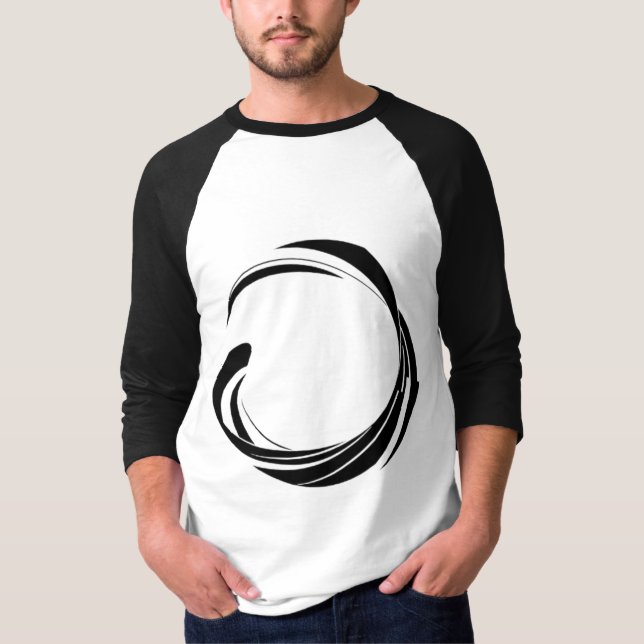 Abstrakt Virvel Cirkel Design – böjd ring konstver T Shirt (Framsida)