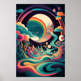 Abstrakt Virvelaffisch | Retro Psykedelisk 1 Poster