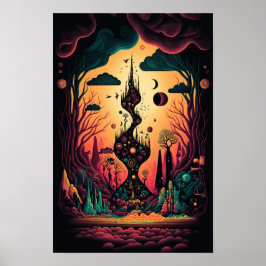Abstrakt Virvelaffisch | Retro Psykedelisk 3 Poster