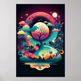 Abstrakt Virvelaffisch | Retro Psykedelisk 5 Poster